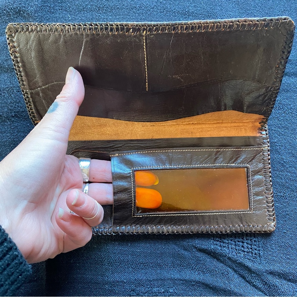 Vintage Brown buttery soft Men’s Long Wallet. Made in Mexico. 70’s. - Picture 7 of 10